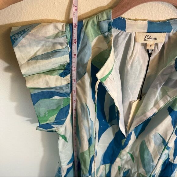Elan Women’s Blue Green Ruffle Midi Dress Small NWT - Picture 12 of 13